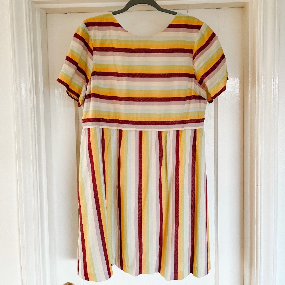 Madewell Striped Scoop-Back Dress